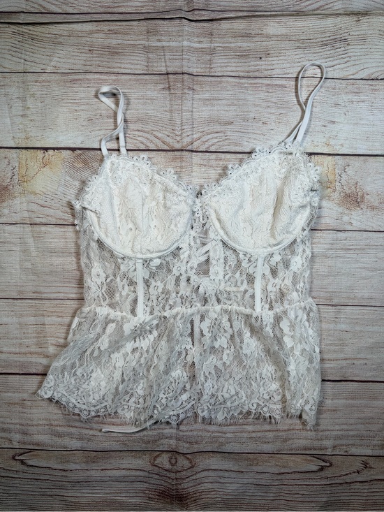 Fashion Nova Tops - Delicate Dainty Whimsigoth Fairy Sheer Lace Fringe Bustier Camisole